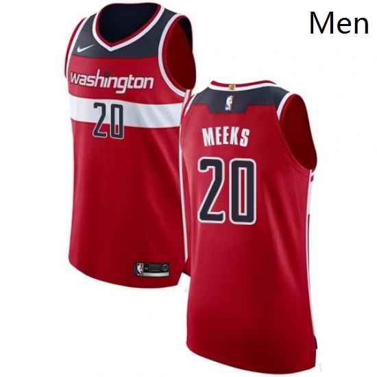 Mens Nike Washington Wizards 20 Jodie Meeks Authentic Red Road NBA Jersey Icon Edition